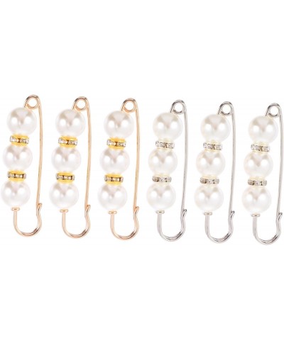 6pcs Set Anti Exposure Brooch Metal Gourd Pin Shirts Safety Pin Vintage Shirt Clips Crystal Shawl Clips Crystal Safety Pins P...