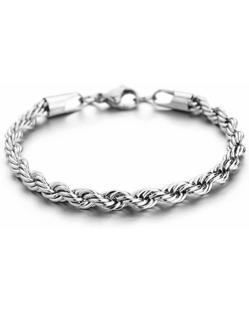 Twist Chain Necklace - Stainless Steel Rope Jewelry for Men & Women 8 Inches 3mm Wide $9.71 Necklaces