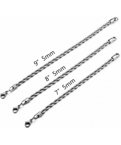 Twist Chain Necklace - Stainless Steel Rope Jewelry for Men & Women 8 Inches 3mm Wide $9.71 Necklaces