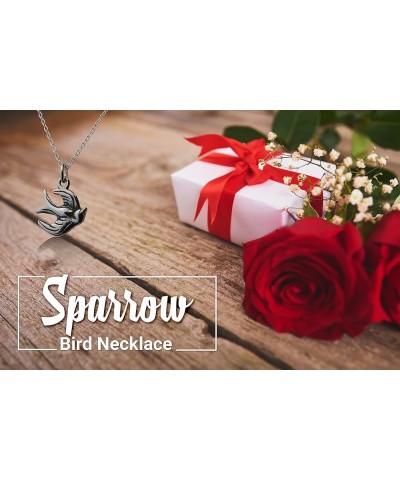 Sterling Silver Bird Pendant Necklaces for Women SPARROW $13.80 Necklaces