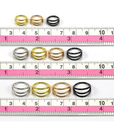 Triple Stack 16 Gauge 316L Surgical Steel Clicker Hinged Segment Nose Ring Septum Piercing Jewelry Rose Gold $8.66 Body Jewelry