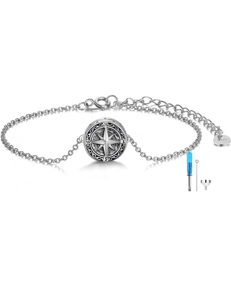 Celtic Knot Compass Urn Bracelet for Ashes 925 Sterling Silver Cremation Jewelry for Ashes Keepsake Irish Gifts for Men Women...