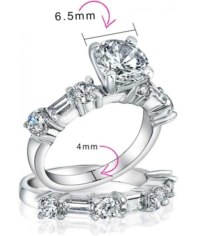 Personalized Traditional AAA CZ Baguettes Side Stones 2CT Square Princess Cut or Round Brilliant Solitaire Anniversary Engage...