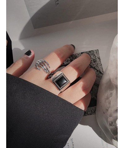 Vintage Skull Hand S925 Sterling Silver Open Band Ring for Women Girls Statement Adjustable Expandable Oxidzed Gothic Skeleto...