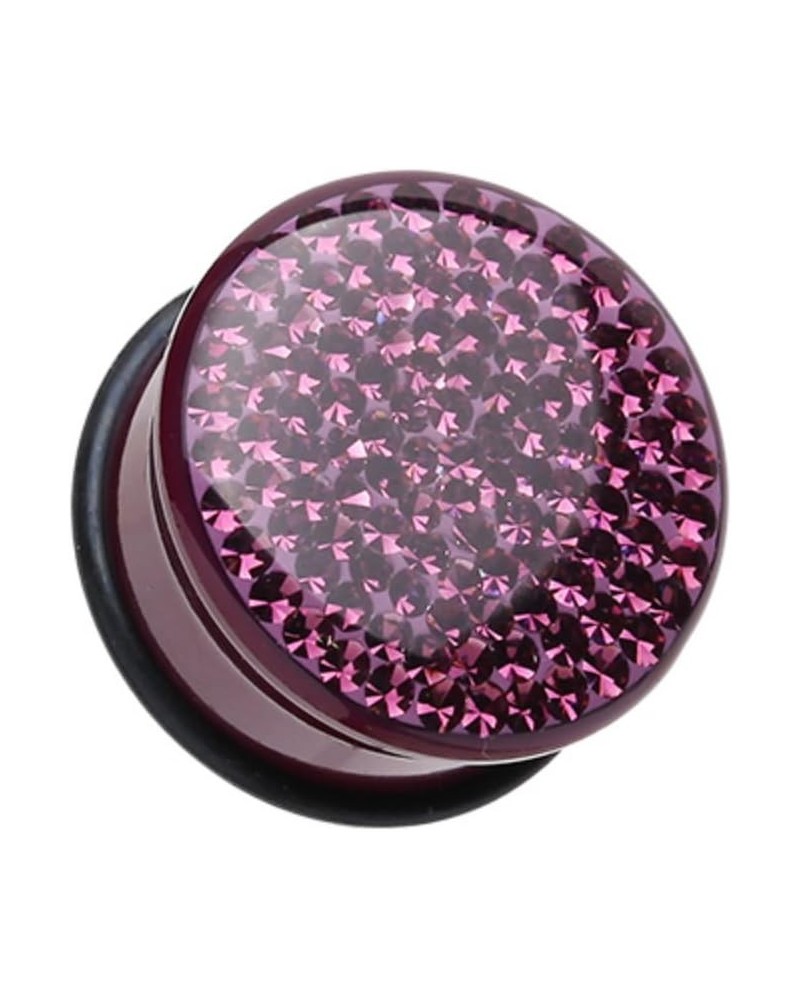 Brilliant Sparkles Color Body Single Flared Ear Gauge Plug 1/2" (12.5mm), Purple $16.23 Body Jewelry