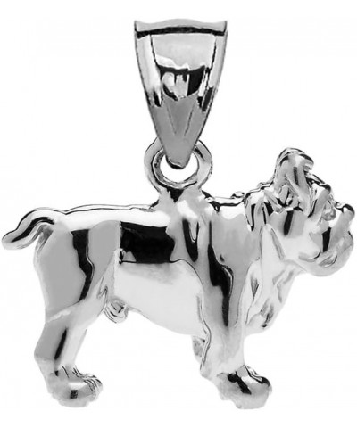 Solid Sterling Silver Bulldog Charm Pendant Necklace 16 Inches $16.79 Necklaces