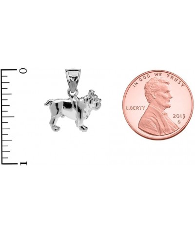 Solid Sterling Silver Bulldog Charm Pendant Necklace 16 Inches $16.79 Necklaces