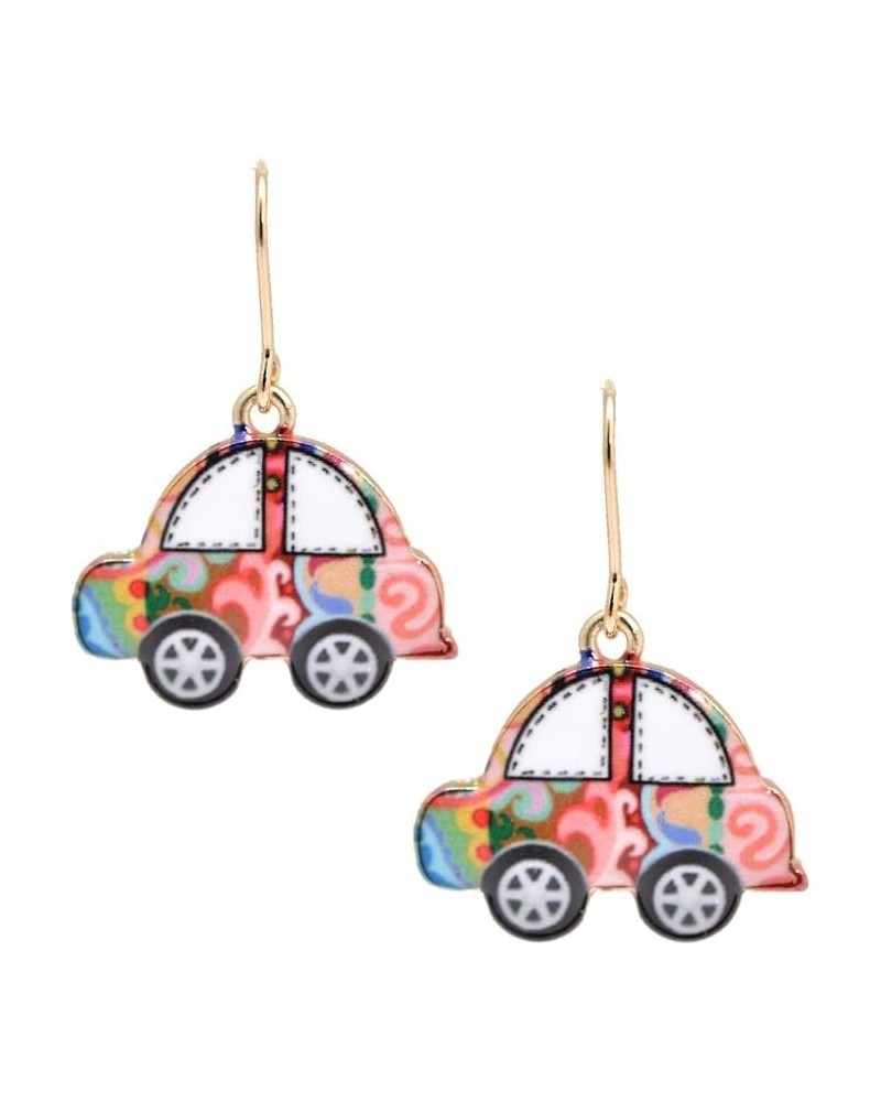 Spinningdaisy Folk Art Colorful Beetle Car earrings Red $8.69 Earrings