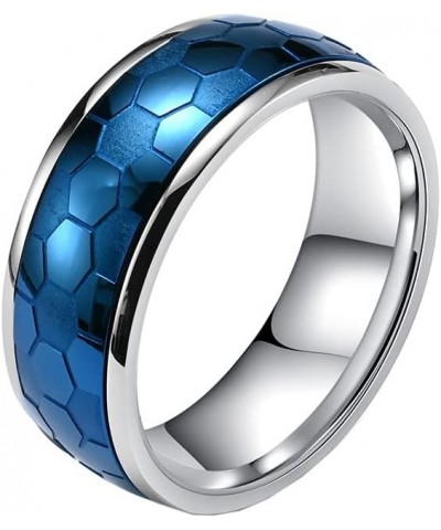 Men Women's Football Ring Stainless Steel Soccer Game Jewelry Blue $8.54 Others