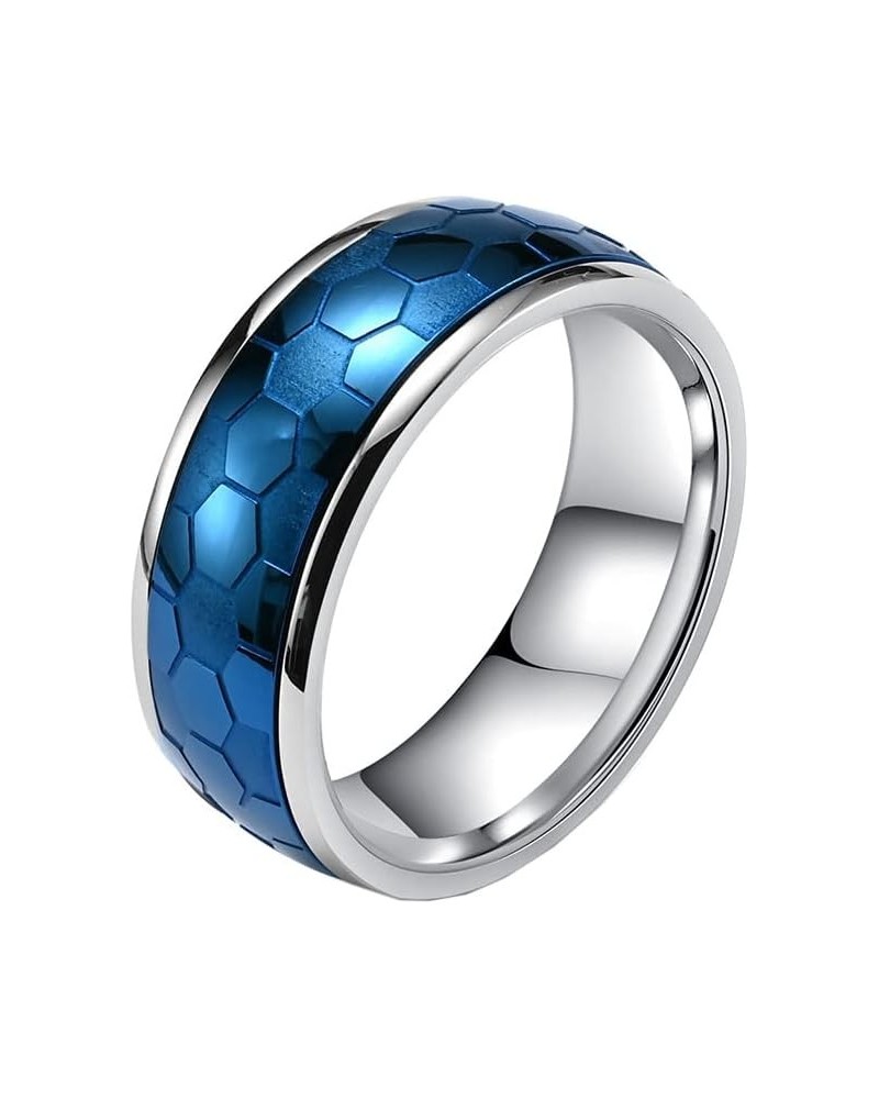 Men Women's Football Ring Stainless Steel Soccer Game Jewelry Blue $8.54 Others