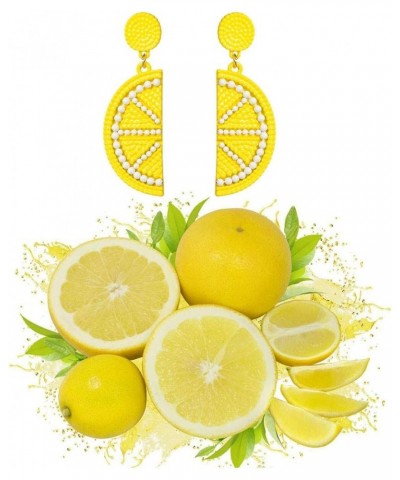 Cute Fruit Lemon Strawberry Watermelon Stud dangle Earrings Drop Earrings For Women Girls Gift Jewelry lemon $6.59 Earrings