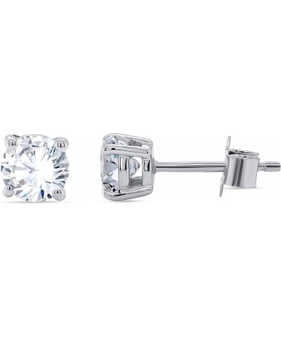 18K White Gold Plated Sparkling CZ Diamond Stud Earrings 925 Sterling Silver Cubic Zirconia Stud Earrings Hypoallergenic Simu...