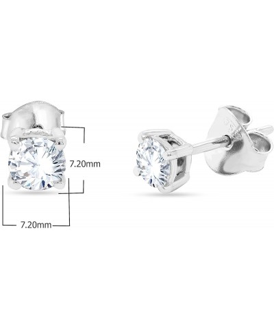 18K White Gold Plated Sparkling CZ Diamond Stud Earrings 925 Sterling Silver Cubic Zirconia Stud Earrings Hypoallergenic Simu...