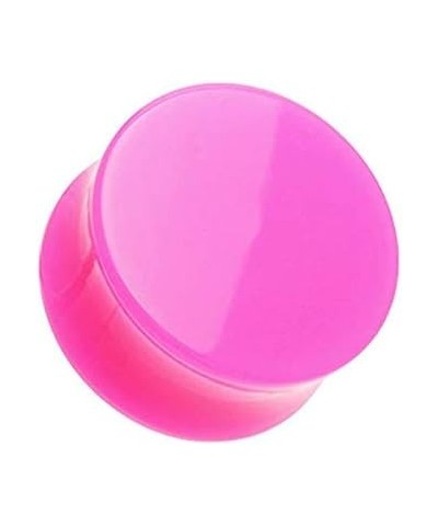 Neon Colored Acrylic Double Flared Ear Gauge Plug 00 GA (10mm), Pink $8.83 Body Jewelry