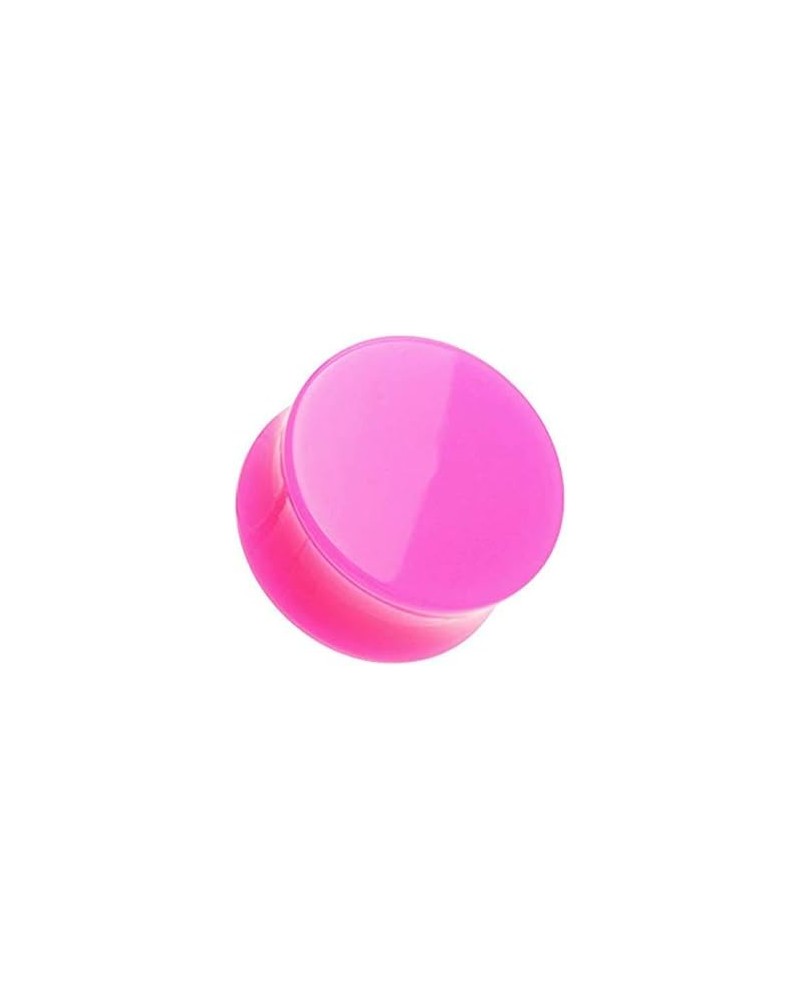 Neon Colored Acrylic Double Flared Ear Gauge Plug 00 GA (10mm), Pink $8.83 Body Jewelry