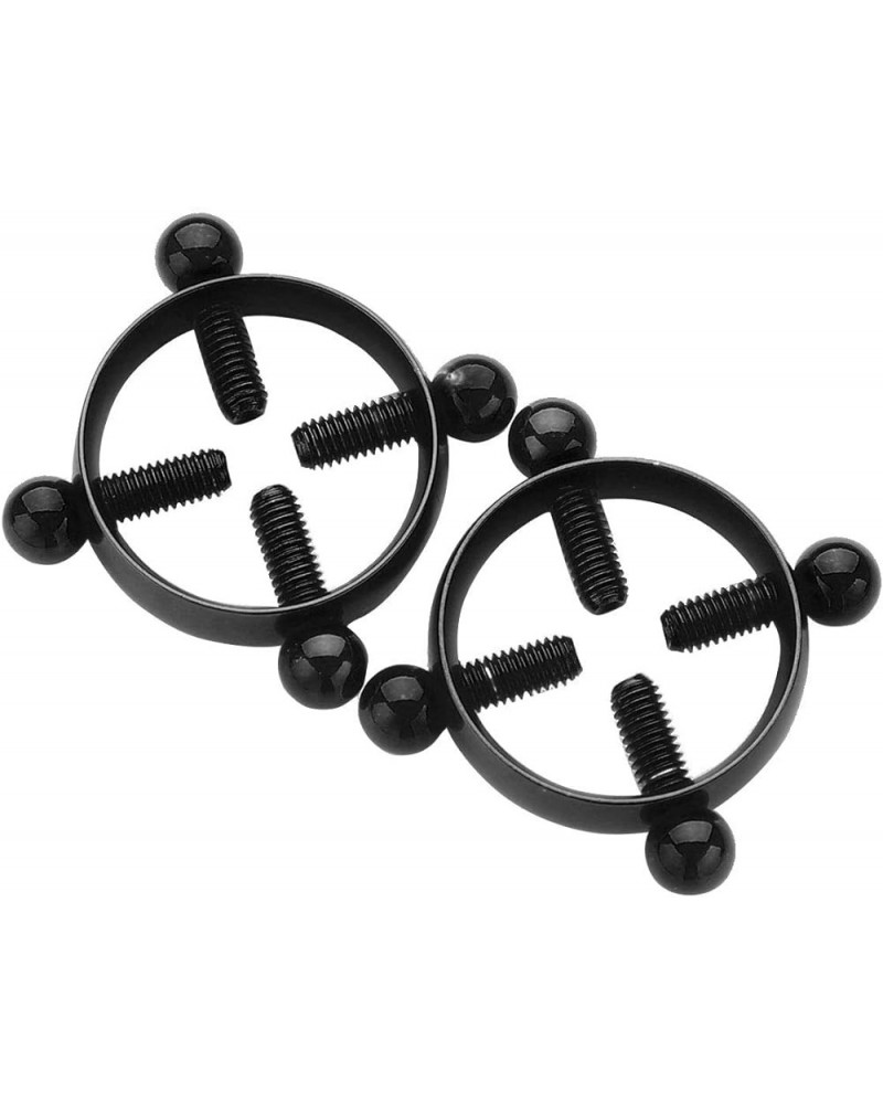 1 Pair Non-Piercing Nipple Ring Shield Adjustable Surgical Steel Screw Clip on Body Piercing Rings Faux Jewelry Black One Siz...