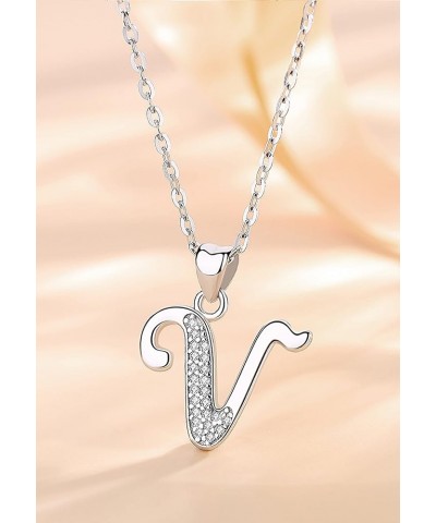 925 Sterling Silver Initial A-Z Necklaces for Women - 18 Inch Chain V $12.46 Necklaces