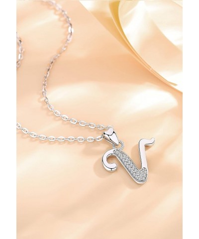 925 Sterling Silver Initial A-Z Necklaces for Women - 18 Inch Chain V $12.46 Necklaces