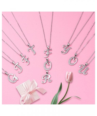 925 Sterling Silver Initial A-Z Necklaces for Women - 18 Inch Chain V $12.46 Necklaces