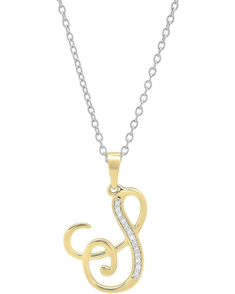 0.05 Carat (ctw) 10K Round Diamond Fancy Letter Alphabets Initial Pendant, Yellow Gold S $100.31 Pendants