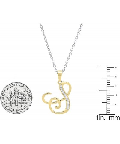 0.05 Carat (ctw) 10K Round Diamond Fancy Letter Alphabets Initial Pendant, Yellow Gold S $100.31 Pendants