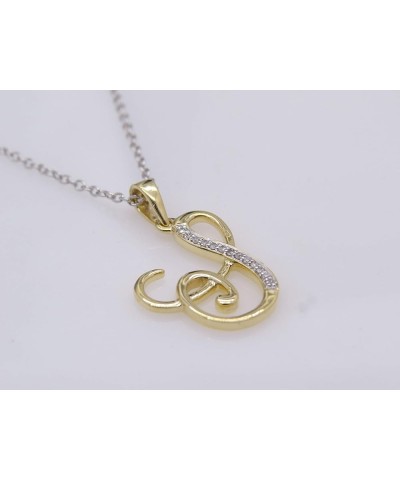 0.05 Carat (ctw) 10K Round Diamond Fancy Letter Alphabets Initial Pendant, Yellow Gold S $100.31 Pendants