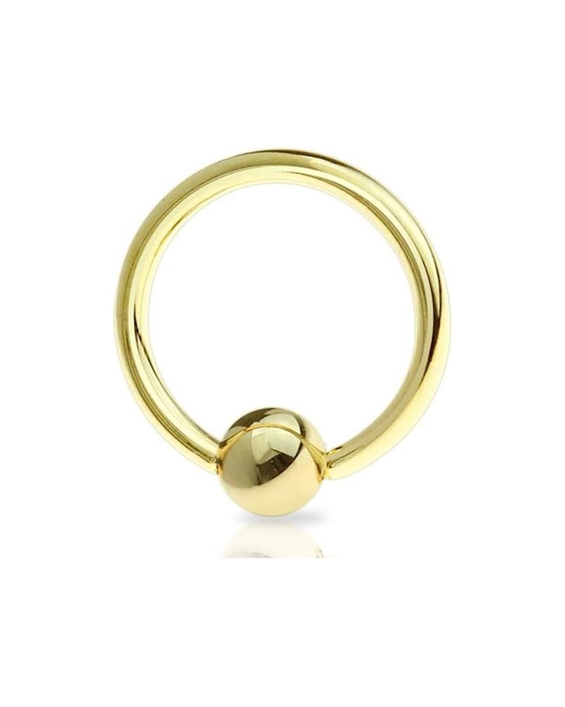 Captive Bead Rings Gold IP Over 316L Surgical Stainless Steel (Sold Per Piece) T: 20g, L: 5/16" , B: 3mm $9.51 Body Jewelry