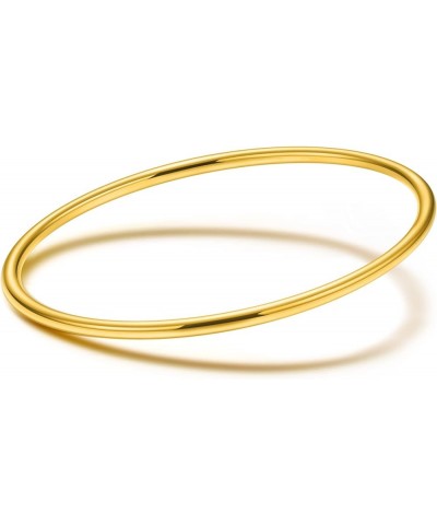 Gold Plated Bangle Bracelet for Women / 3mm Thick Round Bangle Bracelet 1 PC 8.5 $9.40 Bracelets