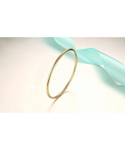 Gold Plated Bangle Bracelet for Women / 3mm Thick Round Bangle Bracelet 1 PC 8.5 $9.40 Bracelets