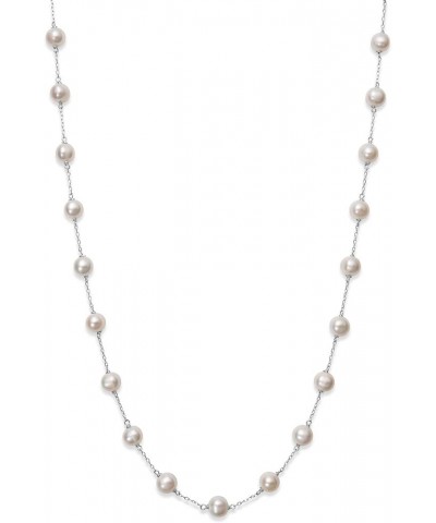 10K Gold Station Freshwater Cultured Pearl Necklace for Women White Gold 10k $36.40 Necklaces