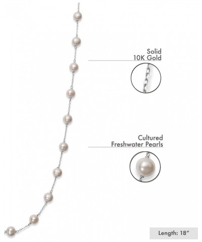 10K Gold Station Freshwater Cultured Pearl Necklace for Women White Gold 10k $36.40 Necklaces