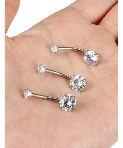 14G Belly button ring 6mm-14mm Surgical Steel belly rings for women men belly piercing jewelry Extra long belly button rings ...