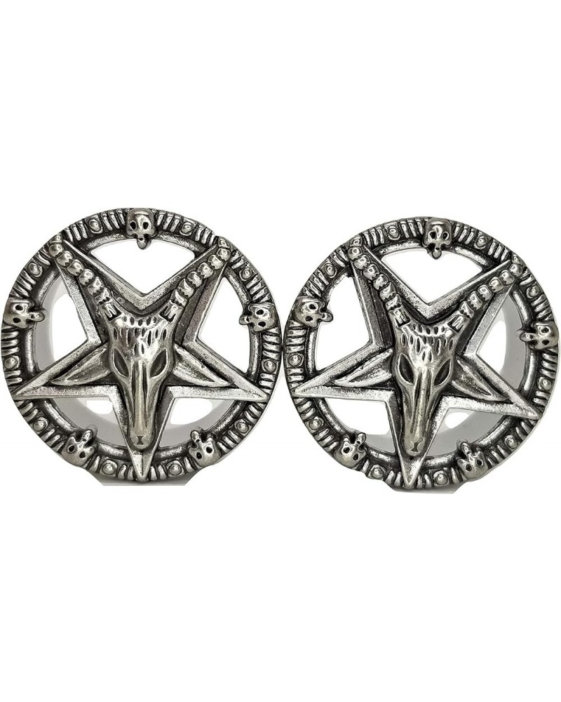 Baphomet Pentagram Ear Plugs - Stainless Steel Screw-On Ear Plugs - 8 Sizes - Pair - New! 00 Gauge (10mm) $11.17 Body Jewelry