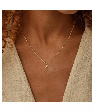 Small Letter Necklace,Dainty 14K Gold Plated Personalized Tiny Initial Pendant Necklace Small Initial Necklaces for Women Gir...