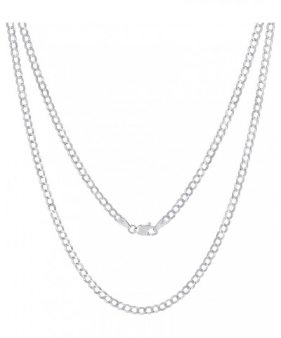 14k White Gold 3mm Solid Cuban Link Chain Curb Pendant Necklace, Mens Womens Jewelry 16" 18" 20" 22" 24" 26" 28" 30 30 $168.9...