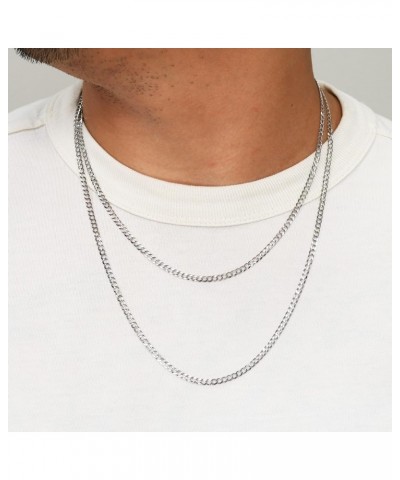 14k White Gold 3mm Solid Cuban Link Chain Curb Pendant Necklace, Mens Womens Jewelry 16" 18" 20" 22" 24" 26" 28" 30 30 $168.9...