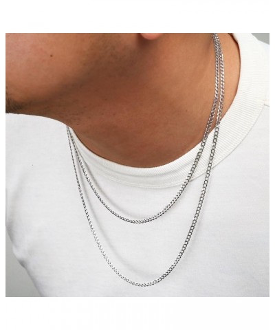 14k White Gold 3mm Solid Cuban Link Chain Curb Pendant Necklace, Mens Womens Jewelry 16" 18" 20" 22" 24" 26" 28" 30 30 $168.9...