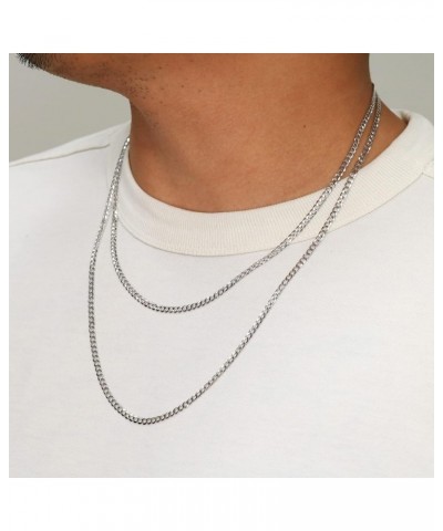 14k White Gold 3mm Solid Cuban Link Chain Curb Pendant Necklace, Mens Womens Jewelry 16" 18" 20" 22" 24" 26" 28" 30 30 $168.9...