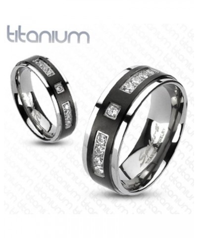 Her and His 4 Piece Black Stainless Steel and Titanium Wedding Engagement Ring Band Set Size Women's 09 Men's 08 $23.87 Sets