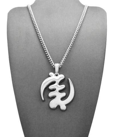 Gye Nyame African Pendant Necklace SILVER COLOR WITH 24 INCH CUBAN CHAIN $11.19 Necklaces