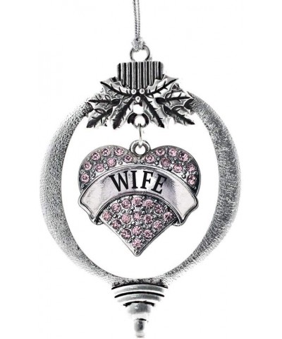 Nurse Charm Ornament - Silver Pave Heart Charm Holiday Ornaments with Cubic Zirconia Jewelry Wife Pink $10.39 Bracelets