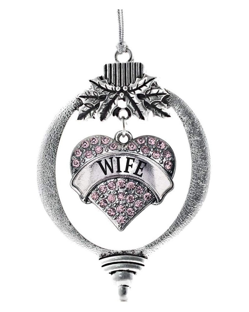 Nurse Charm Ornament - Silver Pave Heart Charm Holiday Ornaments with Cubic Zirconia Jewelry Wife Pink $10.39 Bracelets