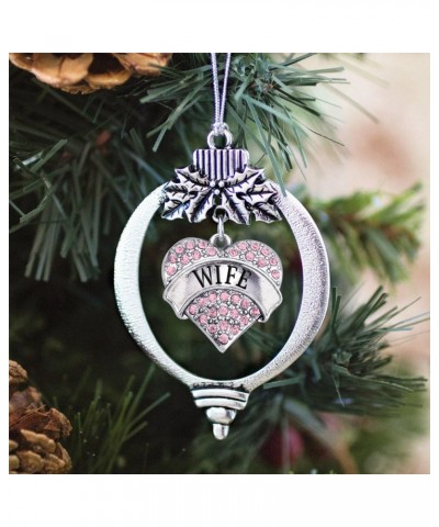 Nurse Charm Ornament - Silver Pave Heart Charm Holiday Ornaments with Cubic Zirconia Jewelry Wife Pink $10.39 Bracelets