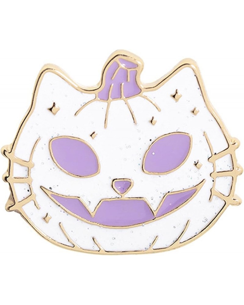 Halloween Brooch Anti-scratch Attractive Alloy Cartoon Pumpkin Brooch Pin for Backpack Sweater T-Shirt Dress Bags Women White...