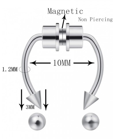 Fake Nose Ring Septum Piercing Magnet Magnetic Nose Hoop Rings Faux Septum Rings Non Piercing Clip On Nose Hoop Rings 2pcs si...