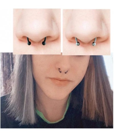 Fake Nose Ring Septum Piercing Magnet Magnetic Nose Hoop Rings Faux Septum Rings Non Piercing Clip On Nose Hoop Rings 2pcs si...