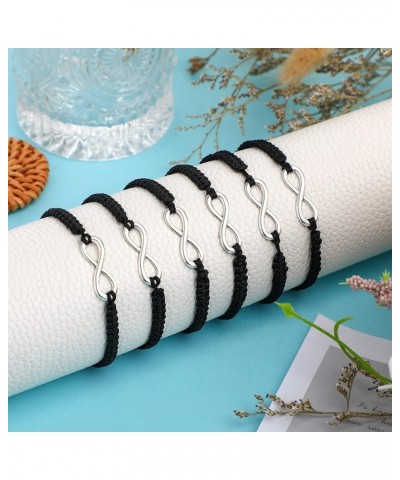 24 Pcs Adjustable Matching Couples Bracelets Black Rope Bracelets Handmade Braided Friendship Bracelets 8 Infinity $9.87 Brac...