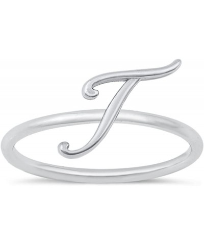 CLOSEOUT WAREHOUSE 925 Sterling Silver Initial Script Ring T $11.17 Rings