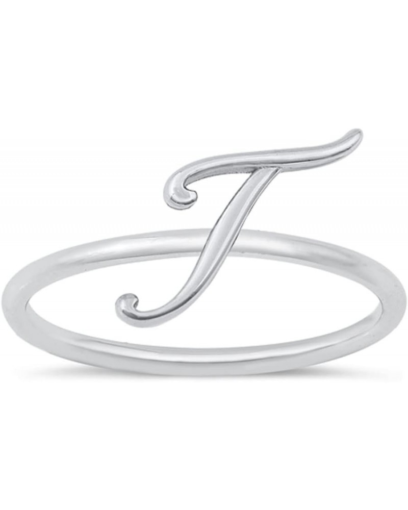 CLOSEOUT WAREHOUSE 925 Sterling Silver Initial Script Ring T $11.17 Rings