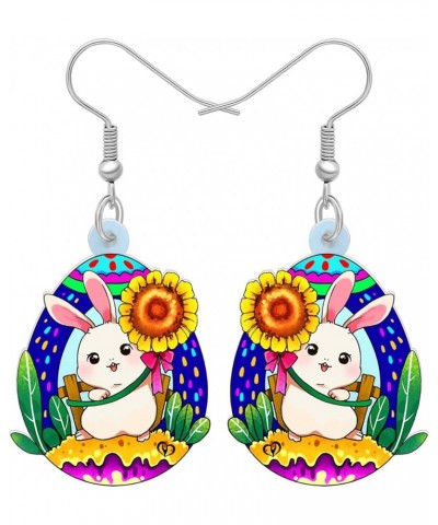 Acrylic Easter Bunny Rabbit Earrings Hare Dangle Drop Pet Jewelry For Women Girls Charm Gift Navy $5.76 Earrings